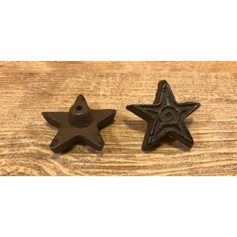 TWO Cast Iron Rustic Star Drawer Pulls 10310
